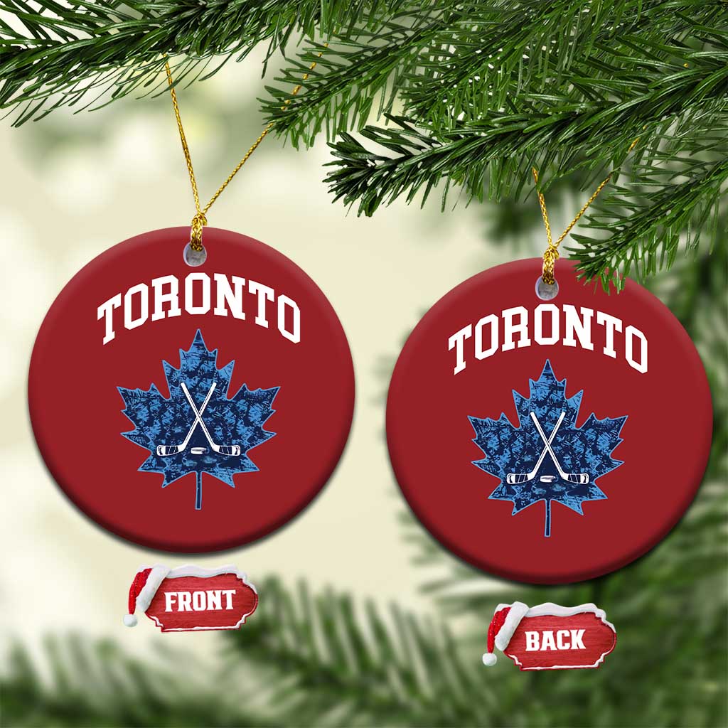 Vintage Canada Hockey Christmas Ornament Maple Leafs TS10