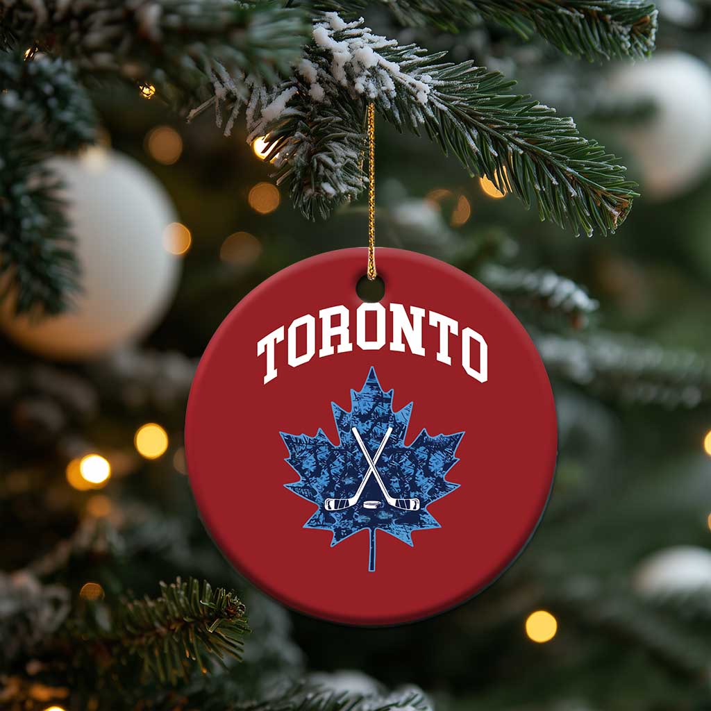 Vintage Canada Hockey Christmas Ornament Maple Leafs TS10