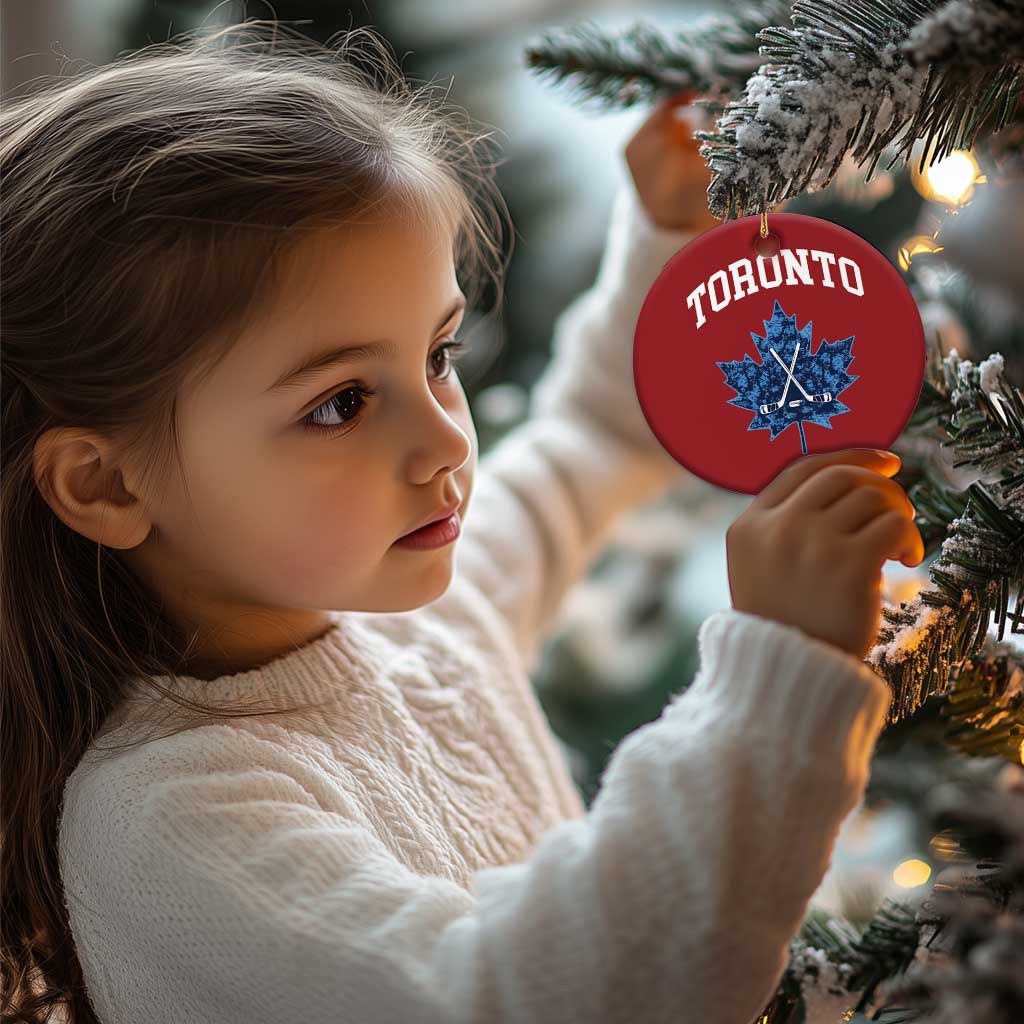 Vintage Canada Hockey Christmas Ornament Maple Leafs TS10