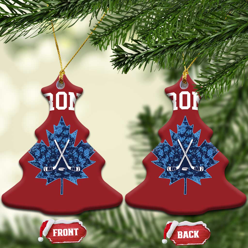 Vintage Canada Hockey Christmas Ornament Maple Leafs TS10