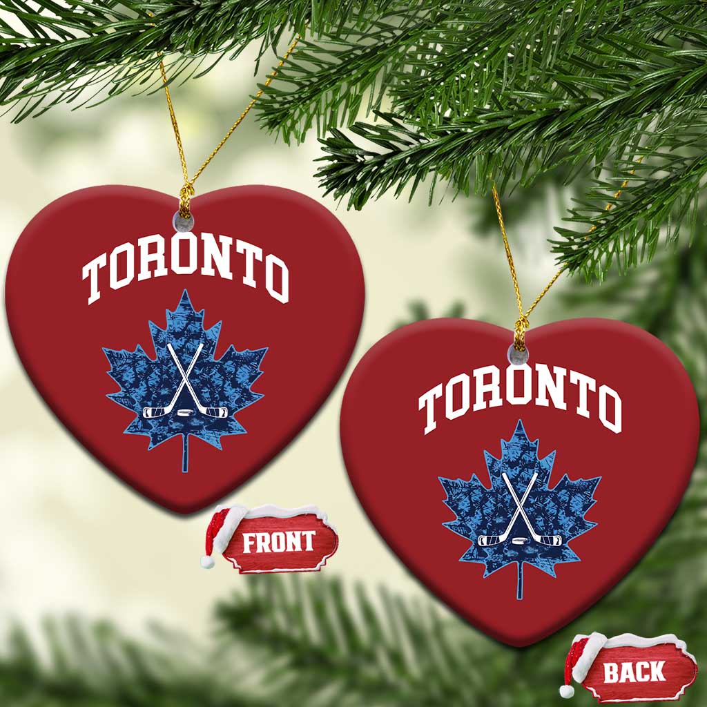 Vintage Canada Hockey Christmas Ornament Maple Leafs TS10