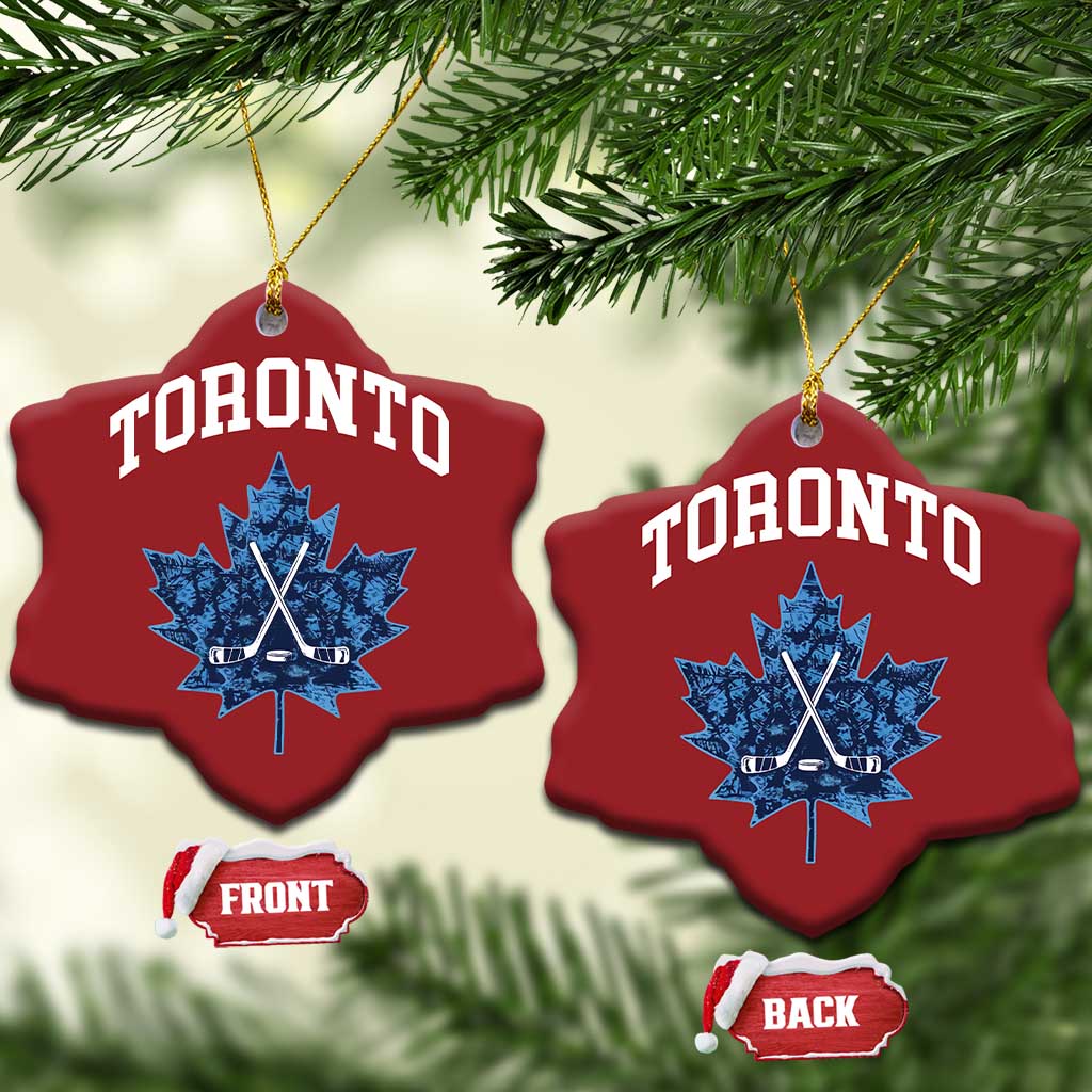 Vintage Canada Hockey Christmas Ornament Maple Leafs TS10