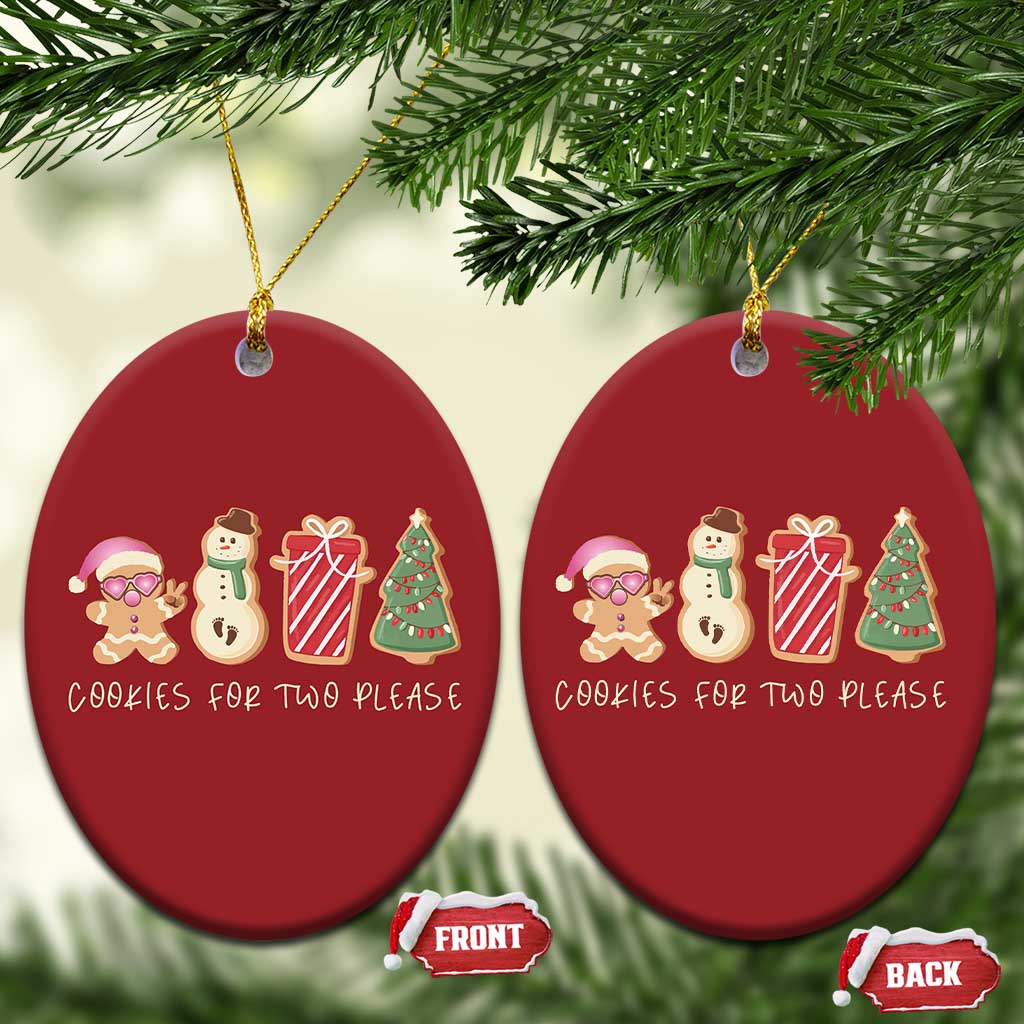 Pregnancy Announcement Christmas Ornament Cookies For Two Please Xmas Maternity Gift TS10