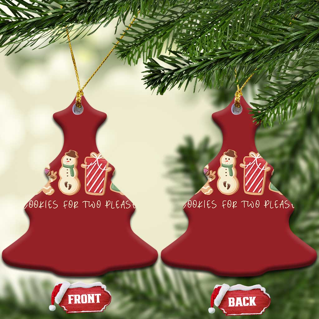 Pregnancy Announcement Christmas Ornament Cookies For Two Please Xmas Maternity Gift TS10