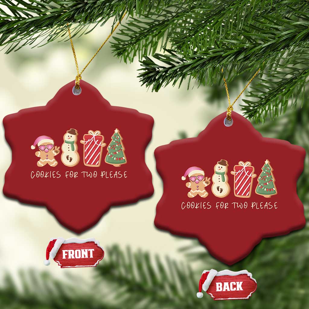 Pregnancy Announcement Christmas Ornament Cookies For Two Please Xmas Maternity Gift TS10