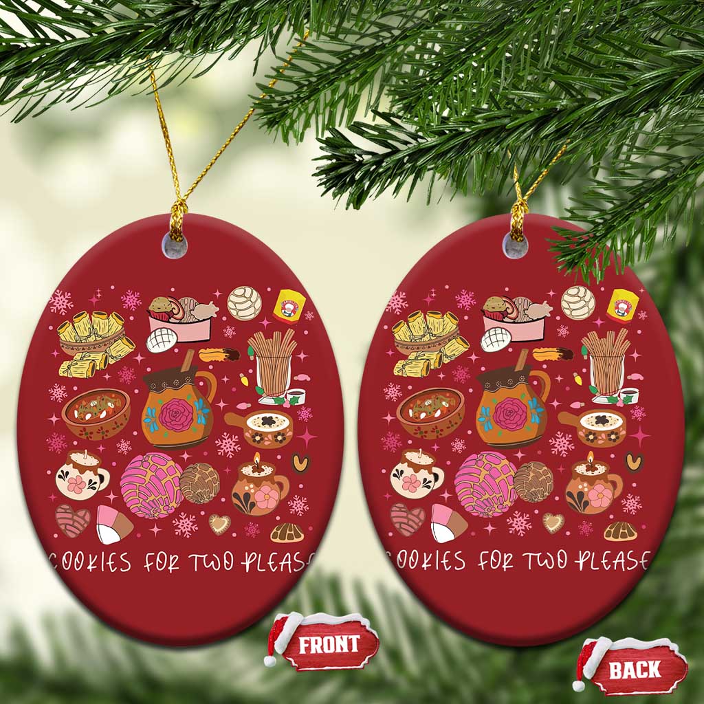 Mexican Pregnancy Announcement Christmas Ornament Cookies For Two Please Xmas Maternity Gift TS10