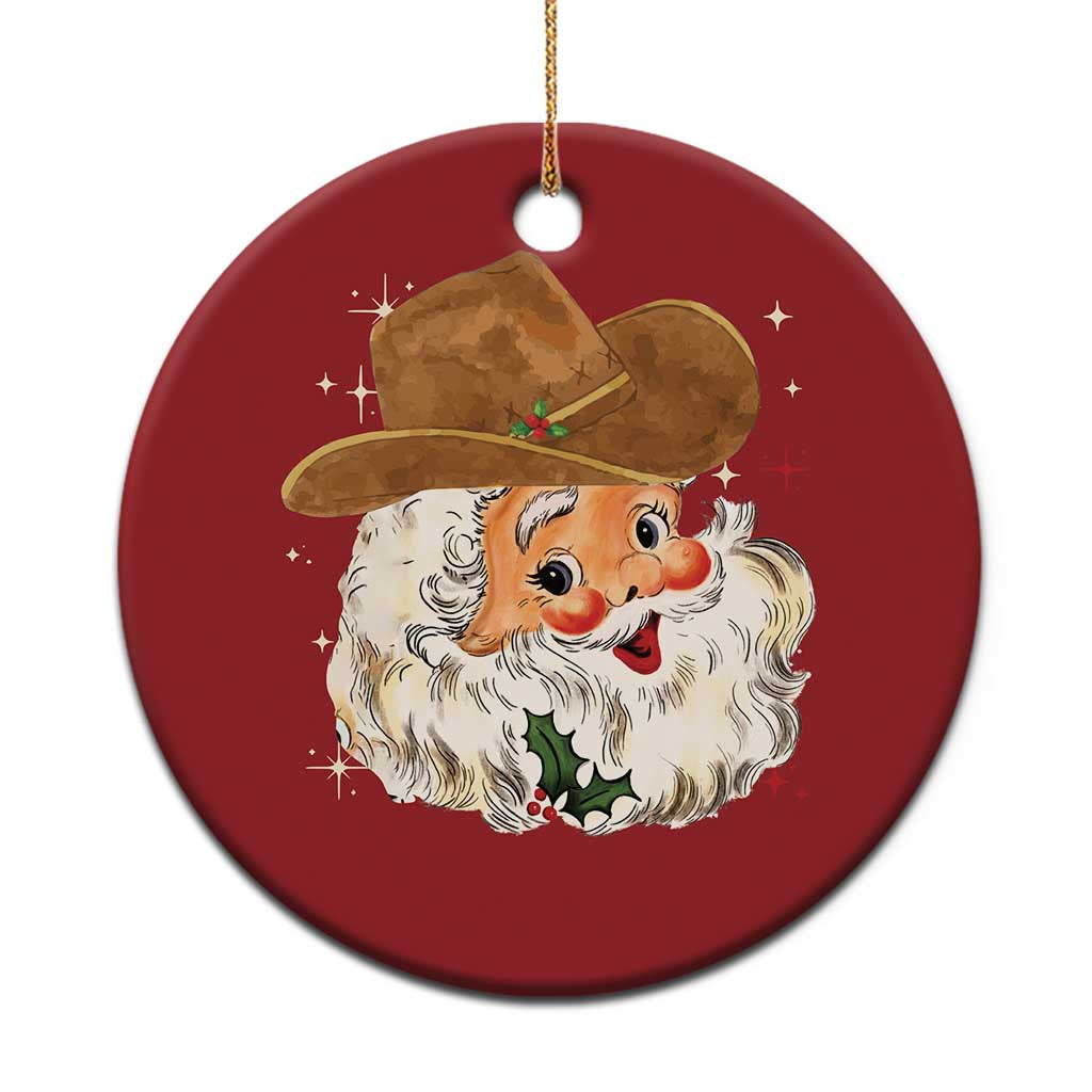 Cowboy Christmas Ornament Santa Claus Vintage 90s Western Country Music Outfit TS10
