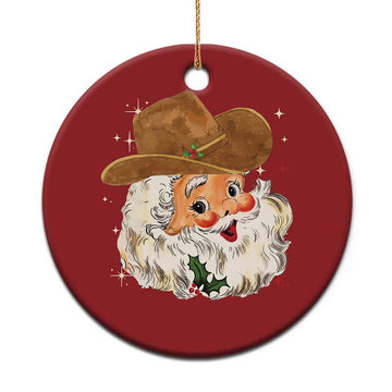 Cowboy Christmas Ornament Santa Claus Vintage 90s Western Country Music Outfit TS10
