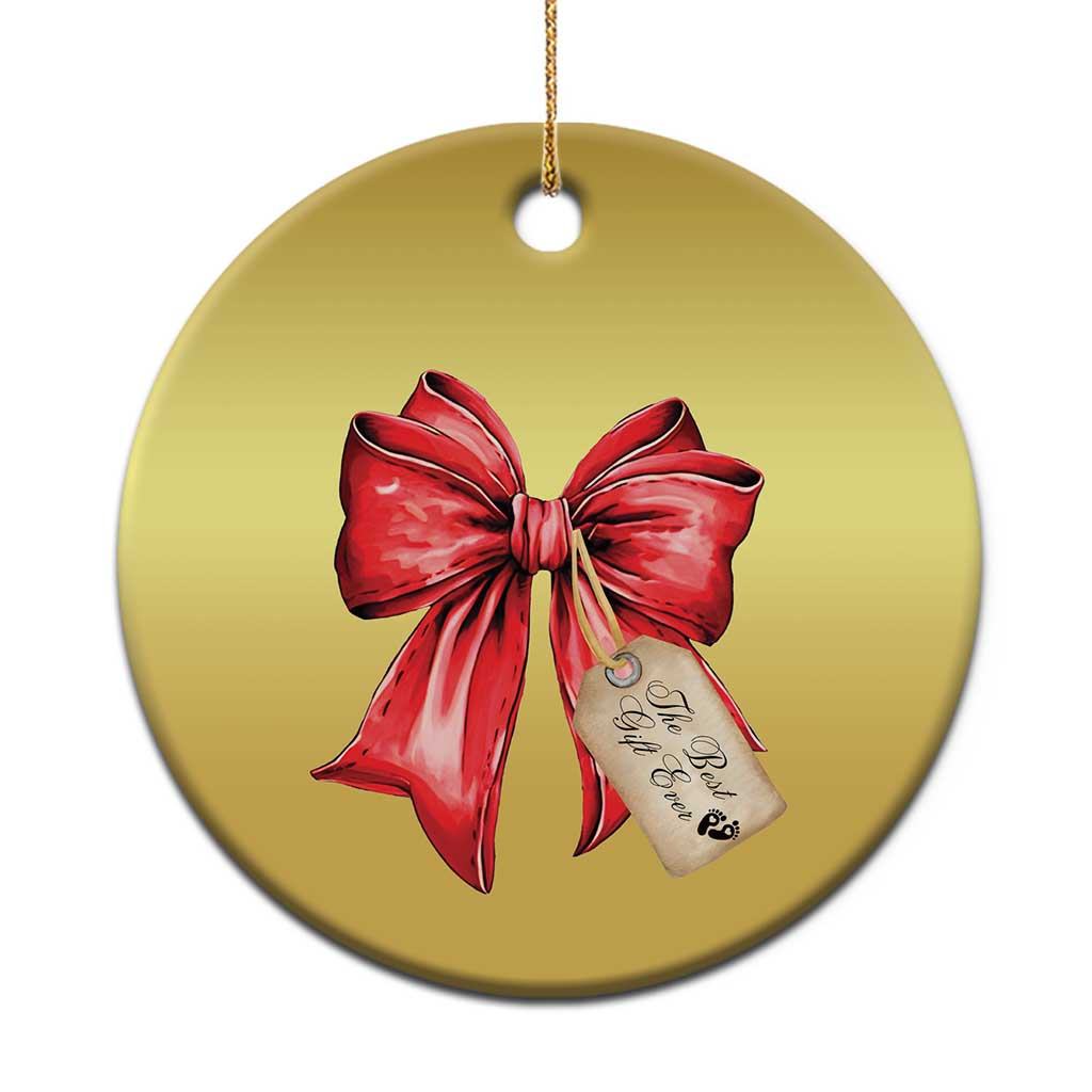 Pregnancy Announcement Christmas Ornament Coquette Bow Xmas Maternity Gift TS10