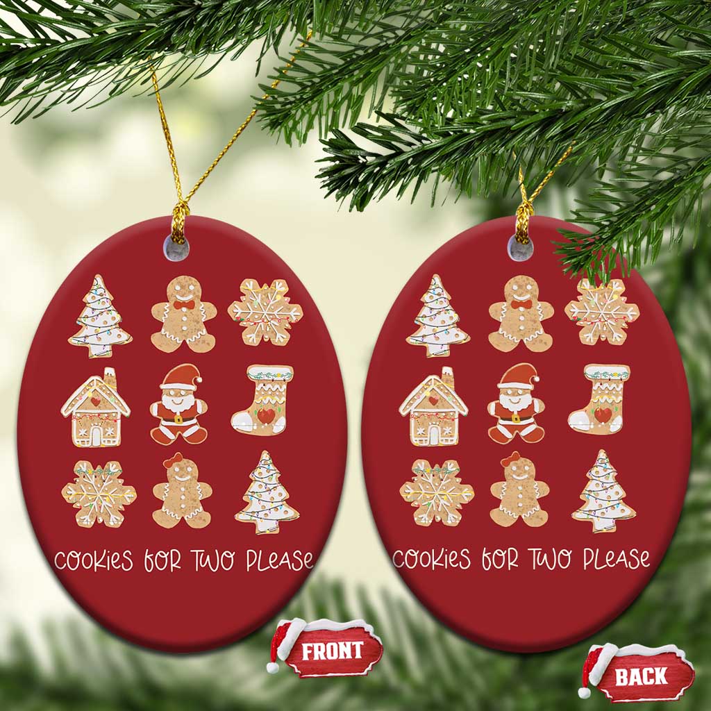 Pregnancy Announcement Christmas Ornament Cookies For Two Please Maternity Gift TS10