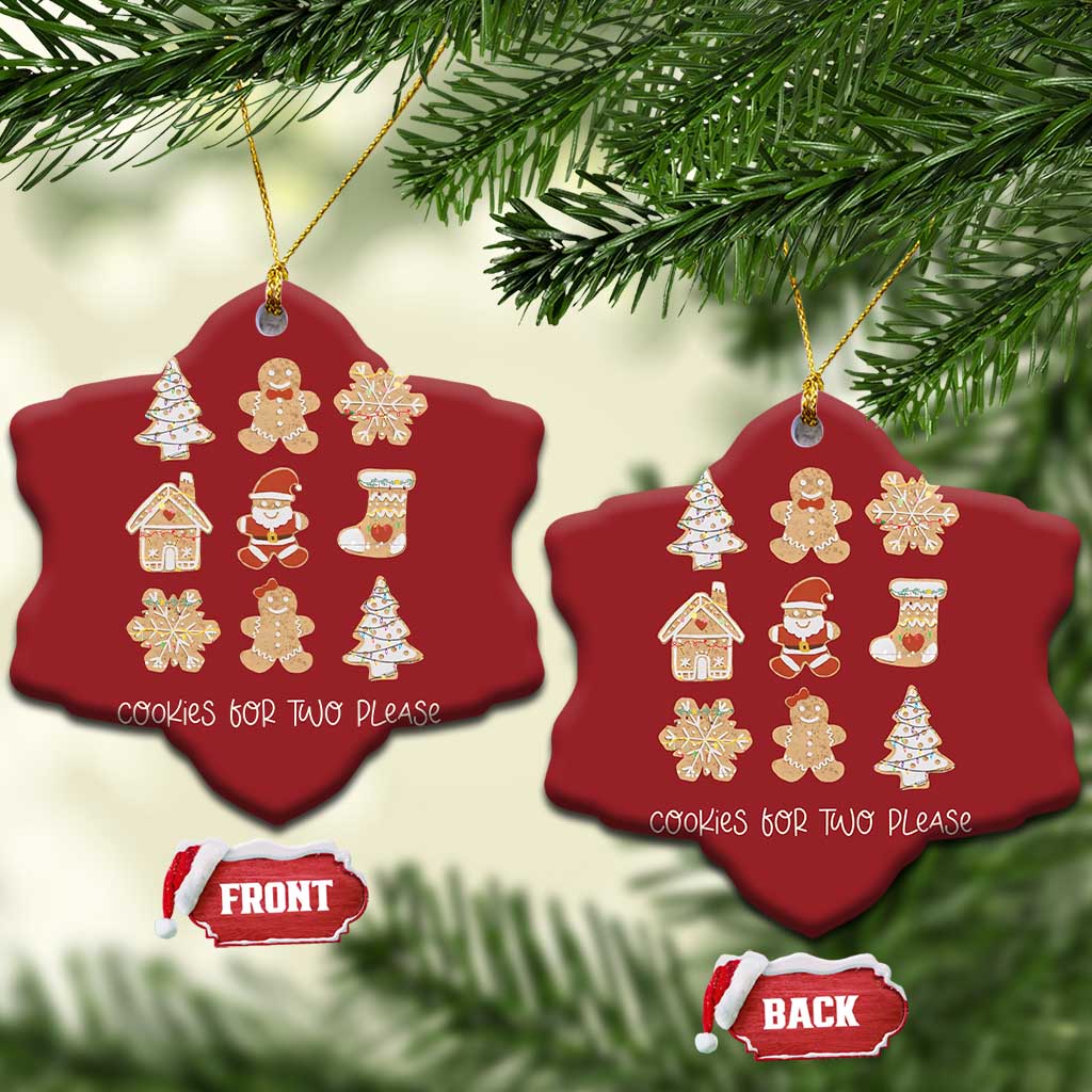 Pregnancy Announcement Christmas Ornament Cookies For Two Please Maternity Gift TS10