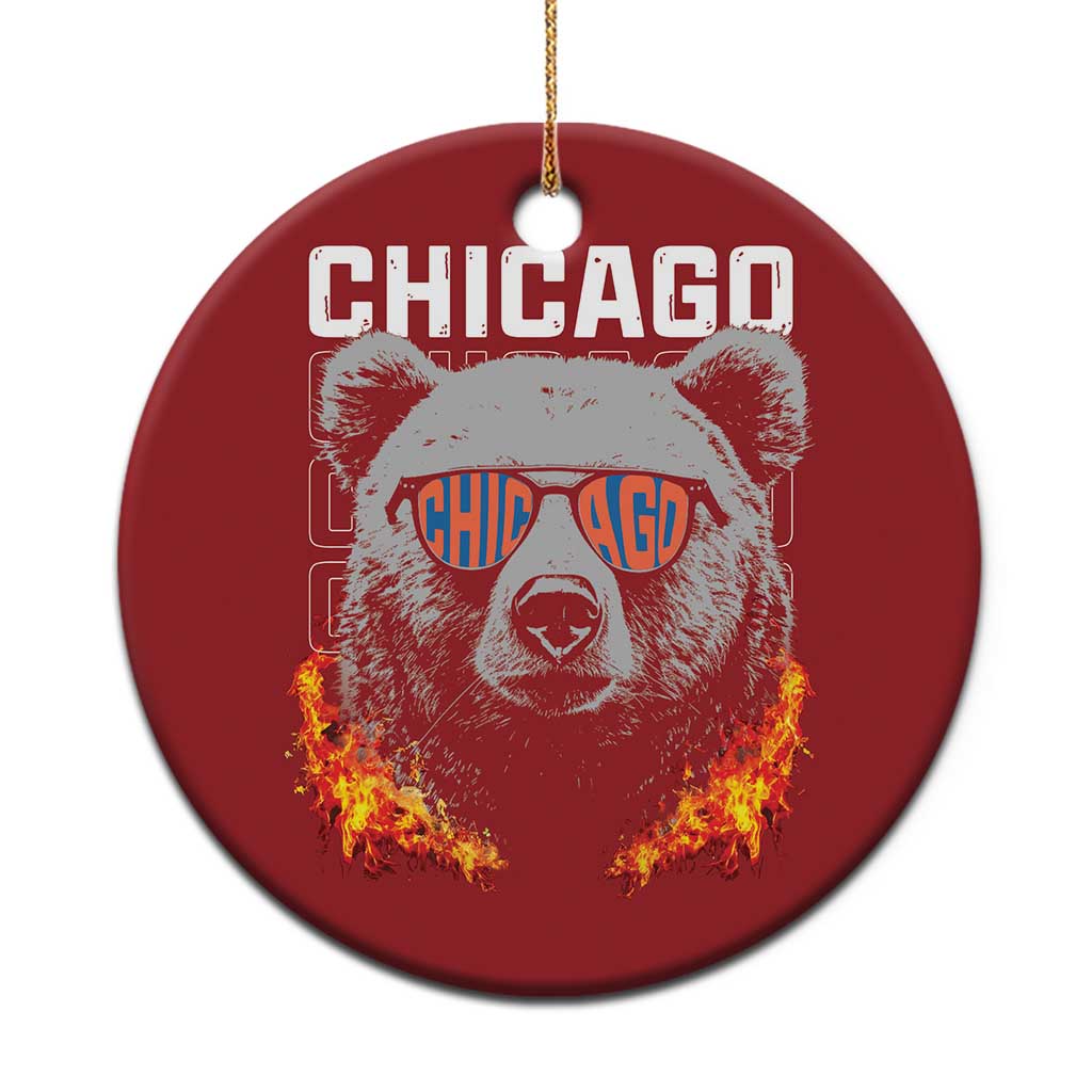 Bears Mascot Christmas Ornament Vintage Retro Chicago TS10