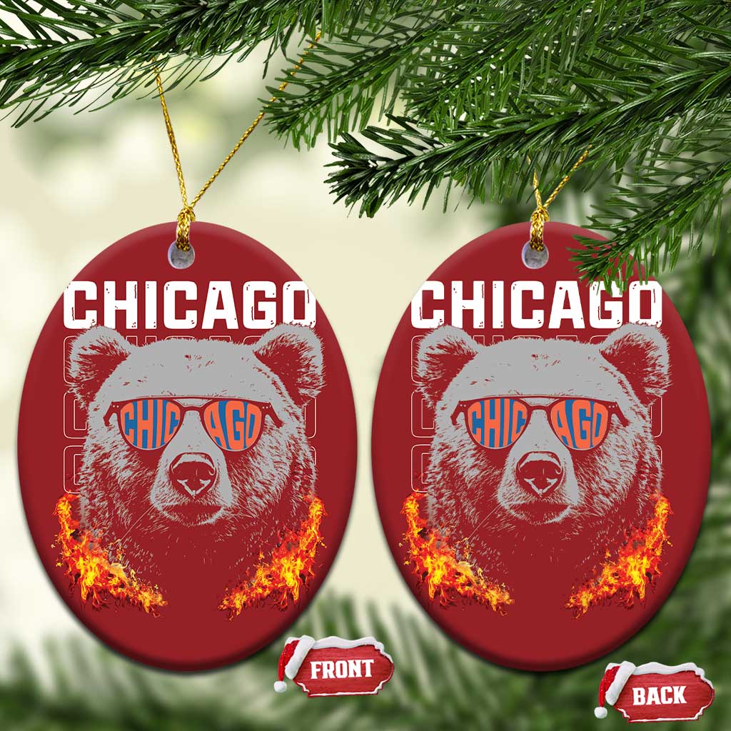 Bears Mascot Christmas Ornament Vintage Retro Chicago TS10