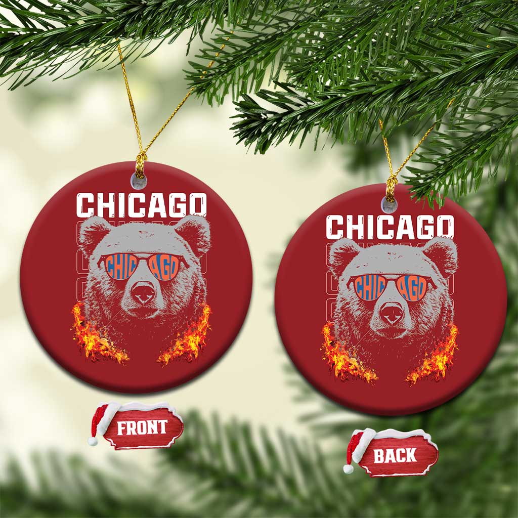 Bears Mascot Christmas Ornament Vintage Retro Chicago TS10
