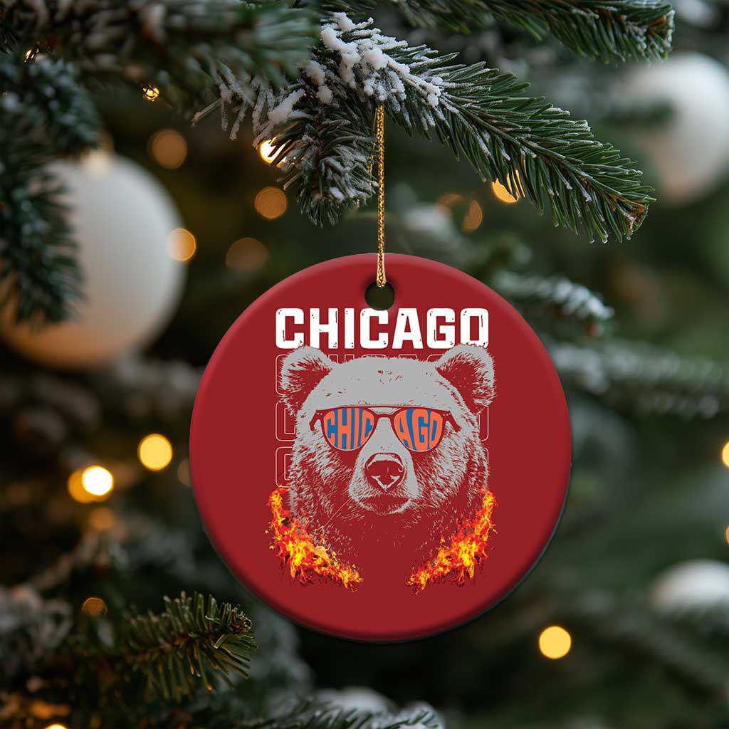 Bears Mascot Christmas Ornament Vintage Retro Chicago TS10