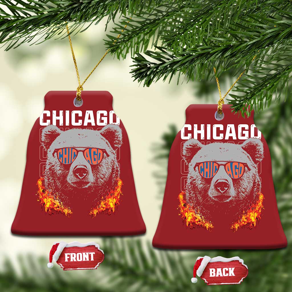 Bears Mascot Christmas Ornament Vintage Retro Chicago TS10