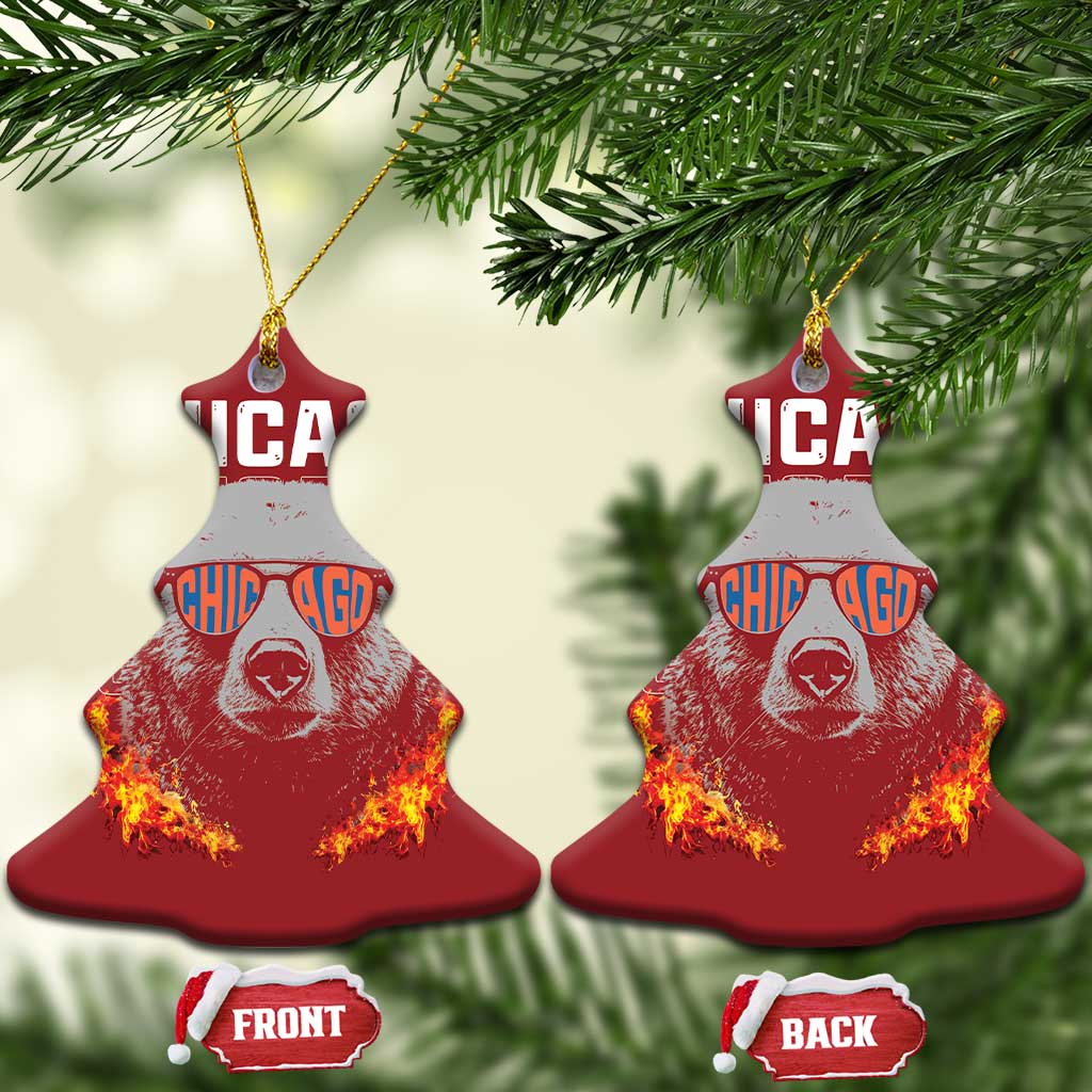 Bears Mascot Christmas Ornament Vintage Retro Chicago TS10