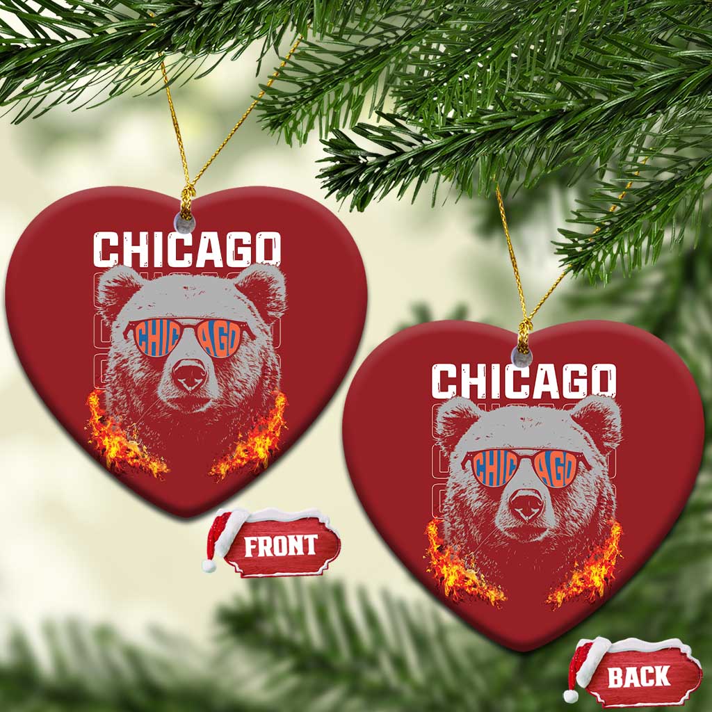 Bears Mascot Christmas Ornament Vintage Retro Chicago TS10
