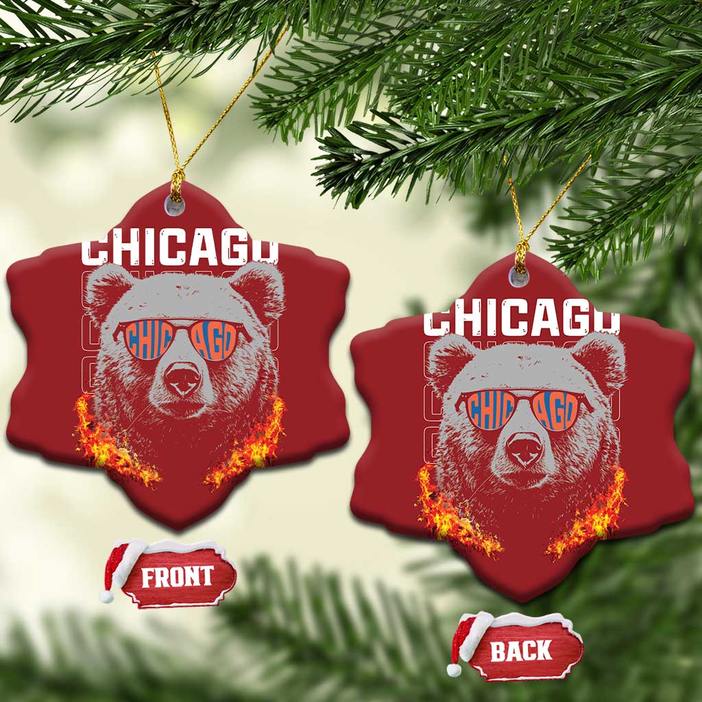 Bears Mascot Christmas Ornament Vintage Retro Chicago TS10