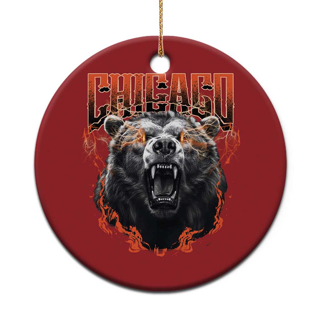Vintage Chicago Christmas Ornament Retro Graphic Wild Bear Streetwear Bootleg TS10