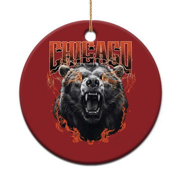 Vintage Chicago Christmas Ornament Retro Graphic Wild Bear Streetwear Bootleg TS10