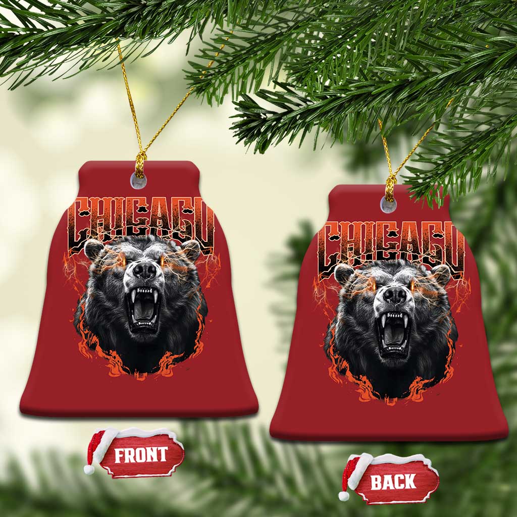Vintage Chicago Christmas Ornament Retro Graphic Wild Bear Streetwear Bootleg TS10