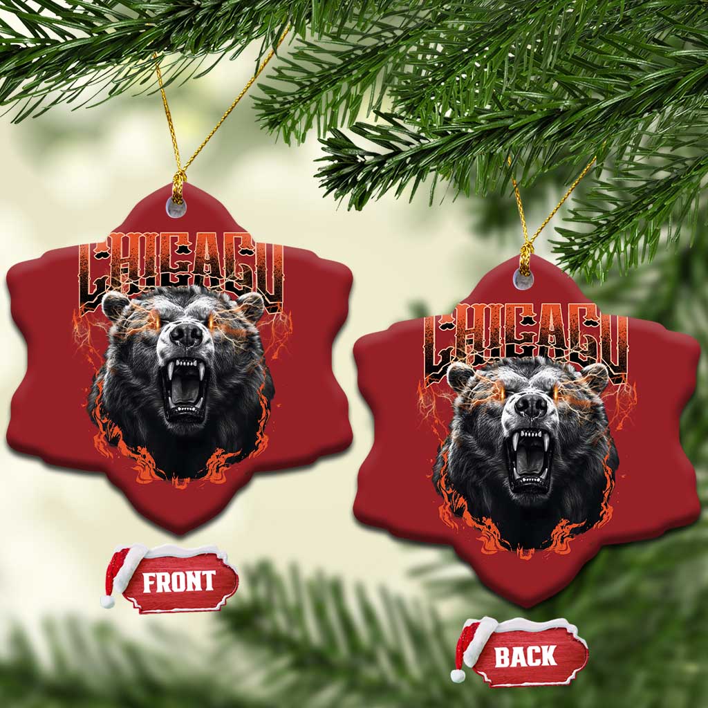 Vintage Chicago Christmas Ornament Retro Graphic Wild Bear Streetwear Bootleg TS10