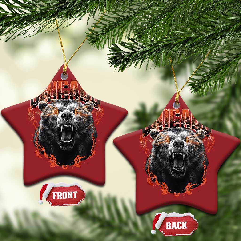 Vintage Chicago Christmas Ornament Retro Graphic Wild Bear Streetwear Bootleg TS10
