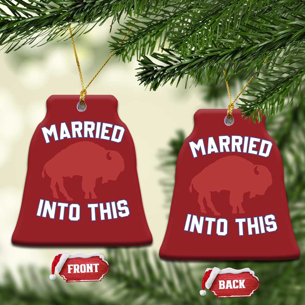 Married Into This Buffalo Christmas Ornament Vintage Sport Mafia Wife Wedding Gifts TS10