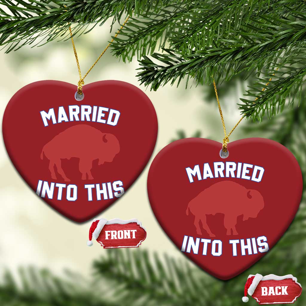 Married Into This Buffalo Christmas Ornament Vintage Sport Mafia Wife Wedding Gifts TS10