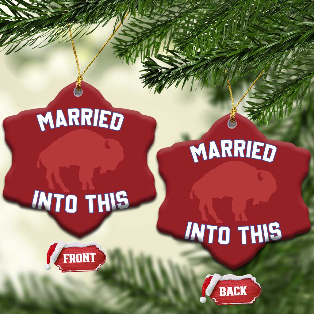 Married Into This Buffalo Christmas Ornament Vintage Sport Mafia Wife Wedding Gifts TS10