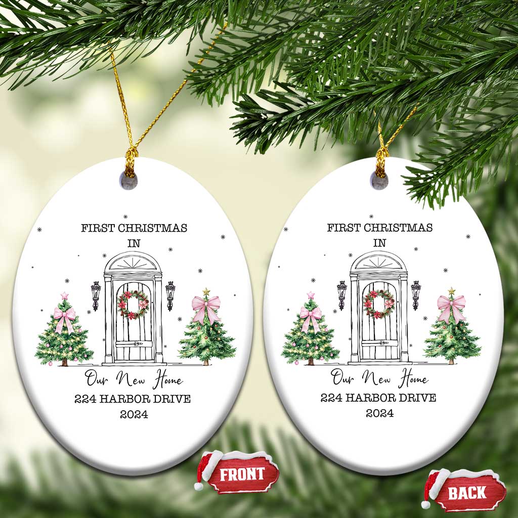 Personalized New Home Christmas Ornament 2024 Custom Address Keepsake First Christmas In New Home TS10
