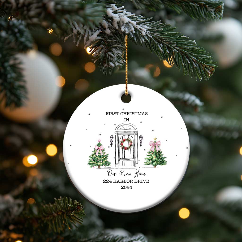 Personalized New Home Christmas Ornament 2024 Custom Address Keepsake First Christmas In New Home TS10