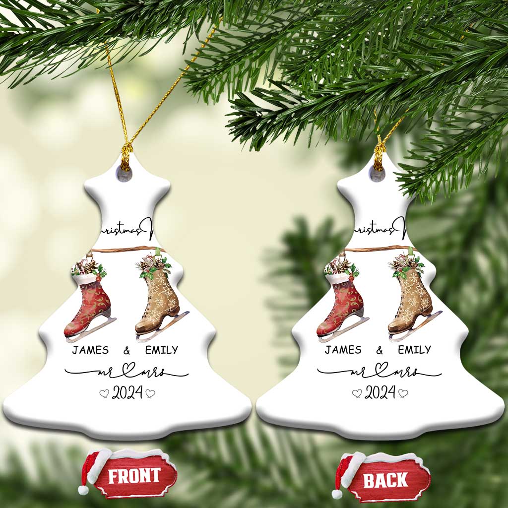 Personalised First Xmas Married Christmas Ornament Custom Name Mr & Mrs Wedding Gifts for Newlywed Couple TS10
