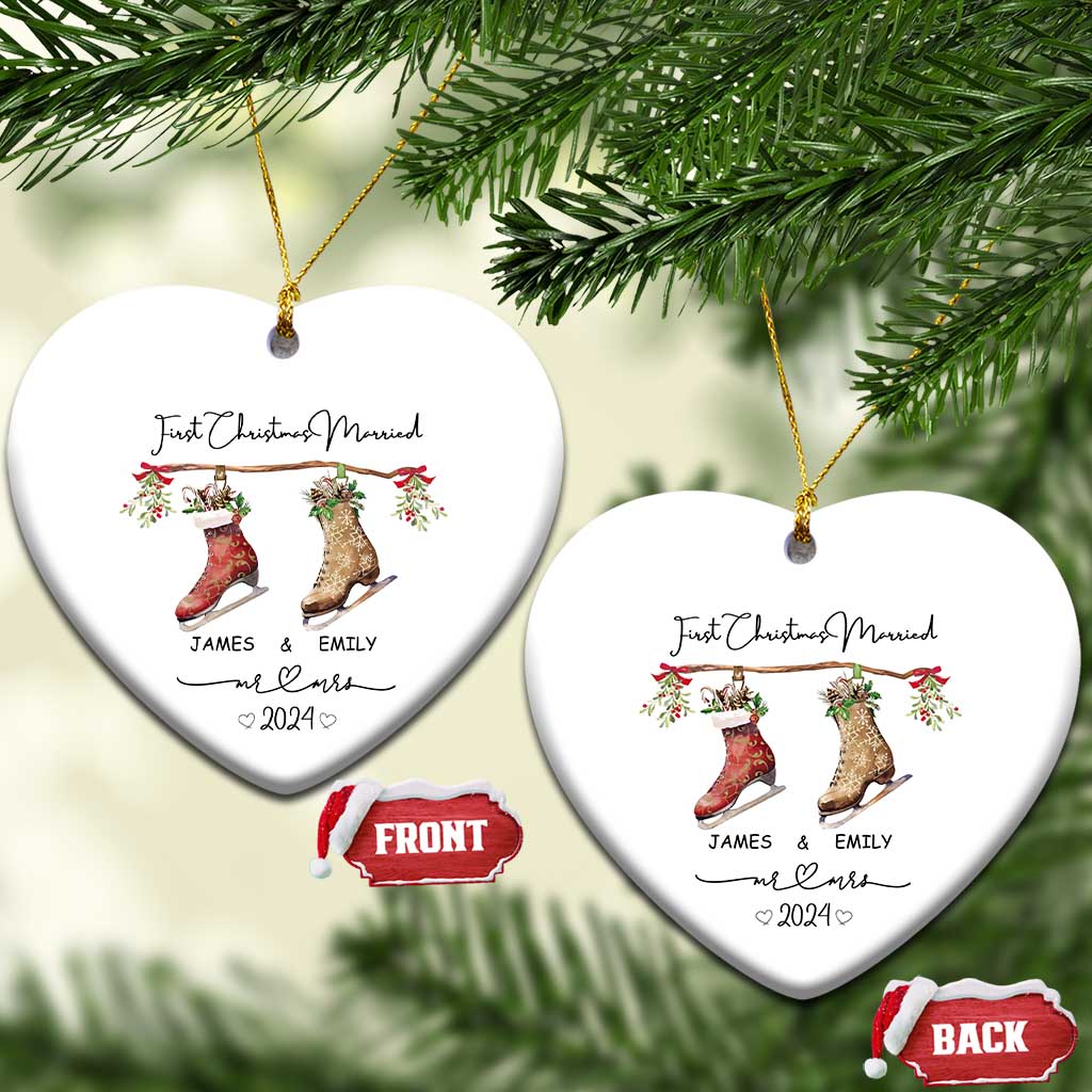 Personalised First Xmas Married Christmas Ornament Custom Name Mr & Mrs Wedding Gifts for Newlywed Couple TS10