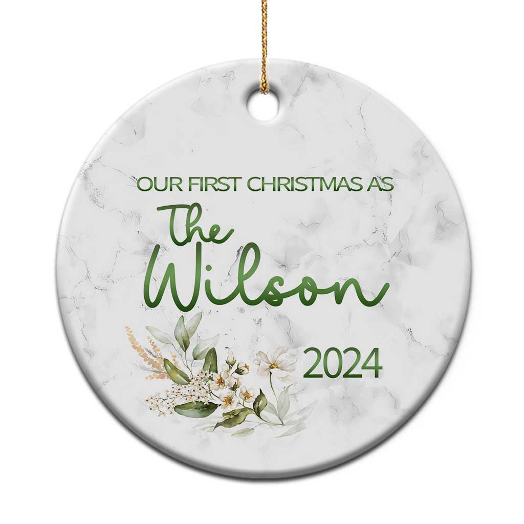 Personalised First Xmas Married Christmas Ornament Custom Name 2024 Keepsake Wedding Gifts for Newlywed Couple TS10
