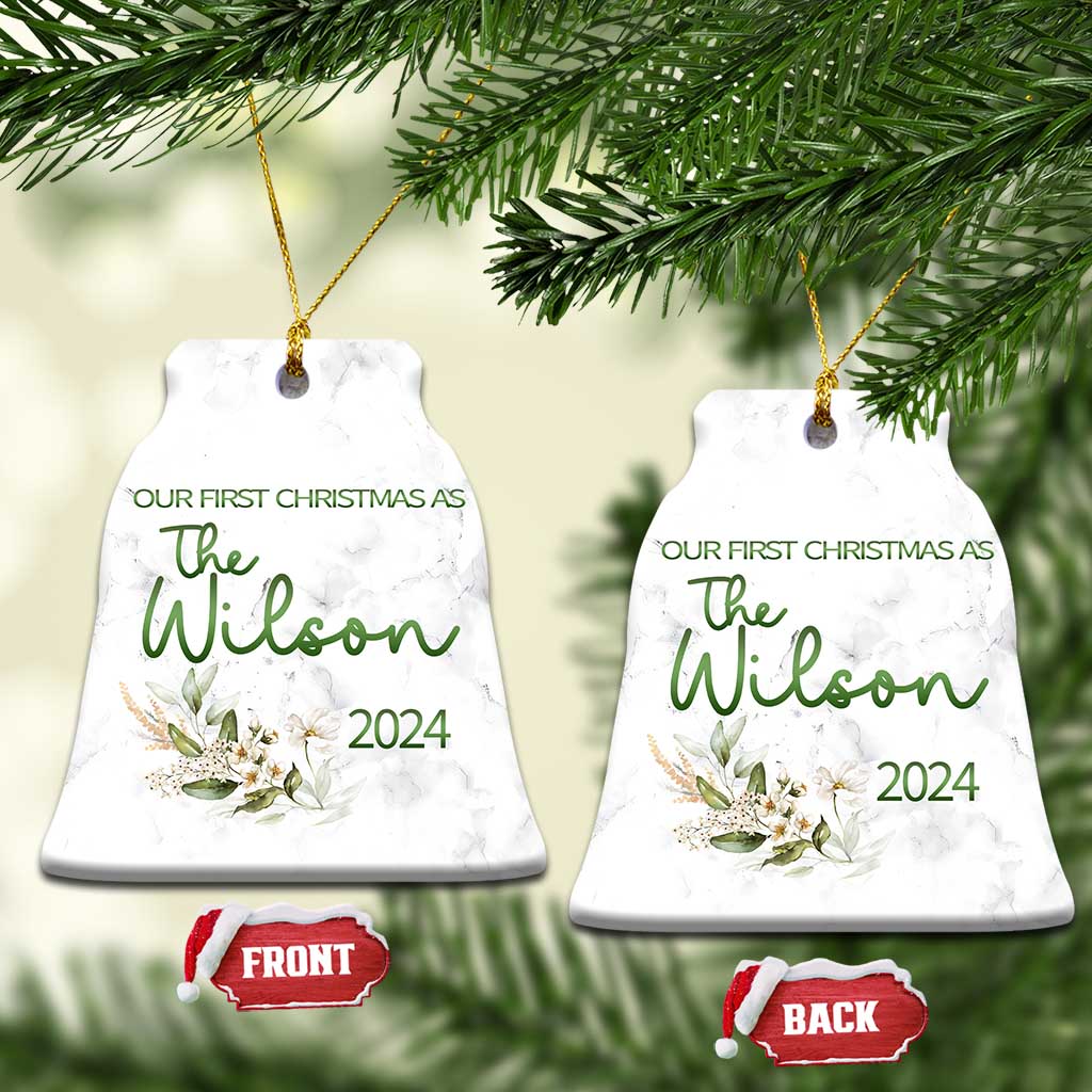 Personalised First Xmas Married Christmas Ornament Custom Name 2024 Keepsake Wedding Gifts for Newlywed Couple TS10