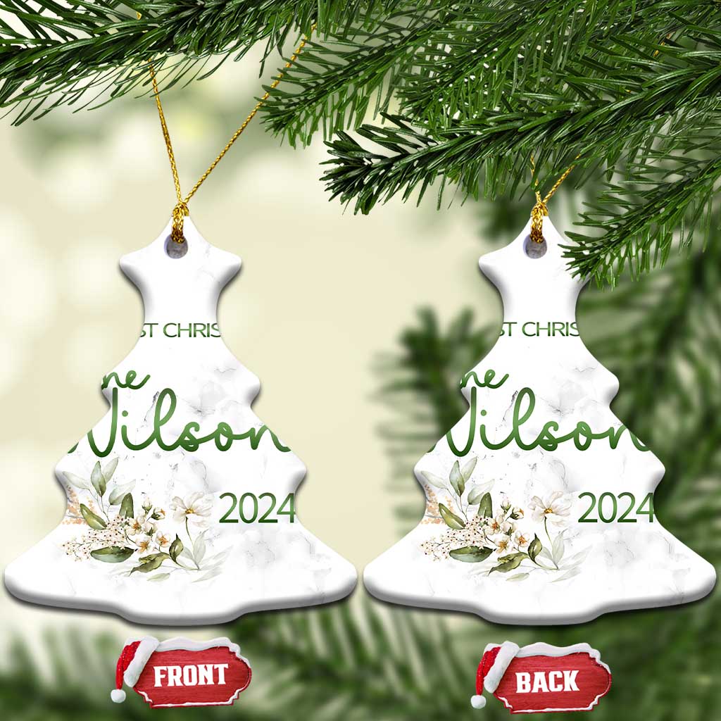 Personalised First Xmas Married Christmas Ornament Custom Name 2024 Keepsake Wedding Gifts for Newlywed Couple TS10