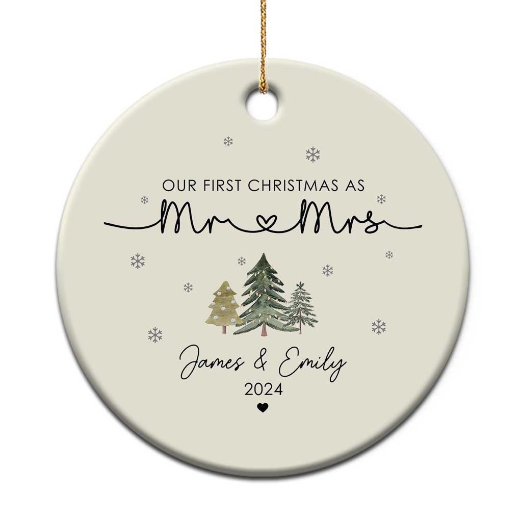 Personalised First Xmas as Mr & Mrs Christmas Ornament Custom Name 2024 Keepsake Wedding Gifts for Couple TS10