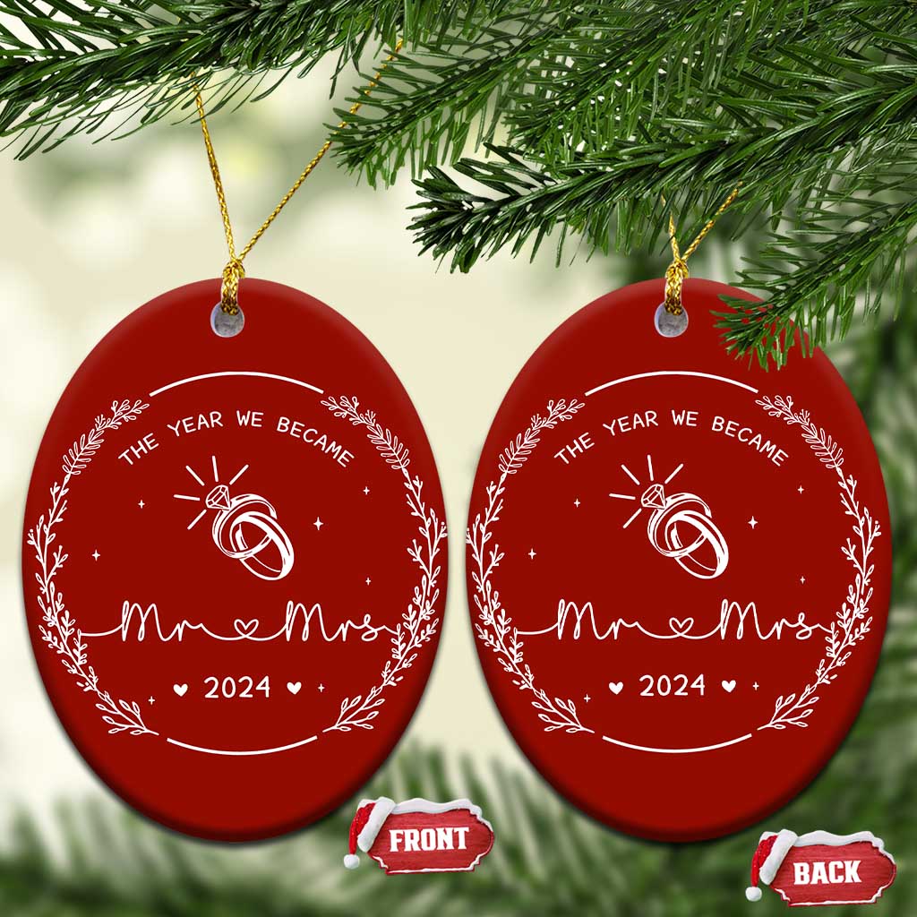 First Xmas as Mr & Mrs Christmas Ornament 2024 Keepsake Wedding Gifts for Couple TS10