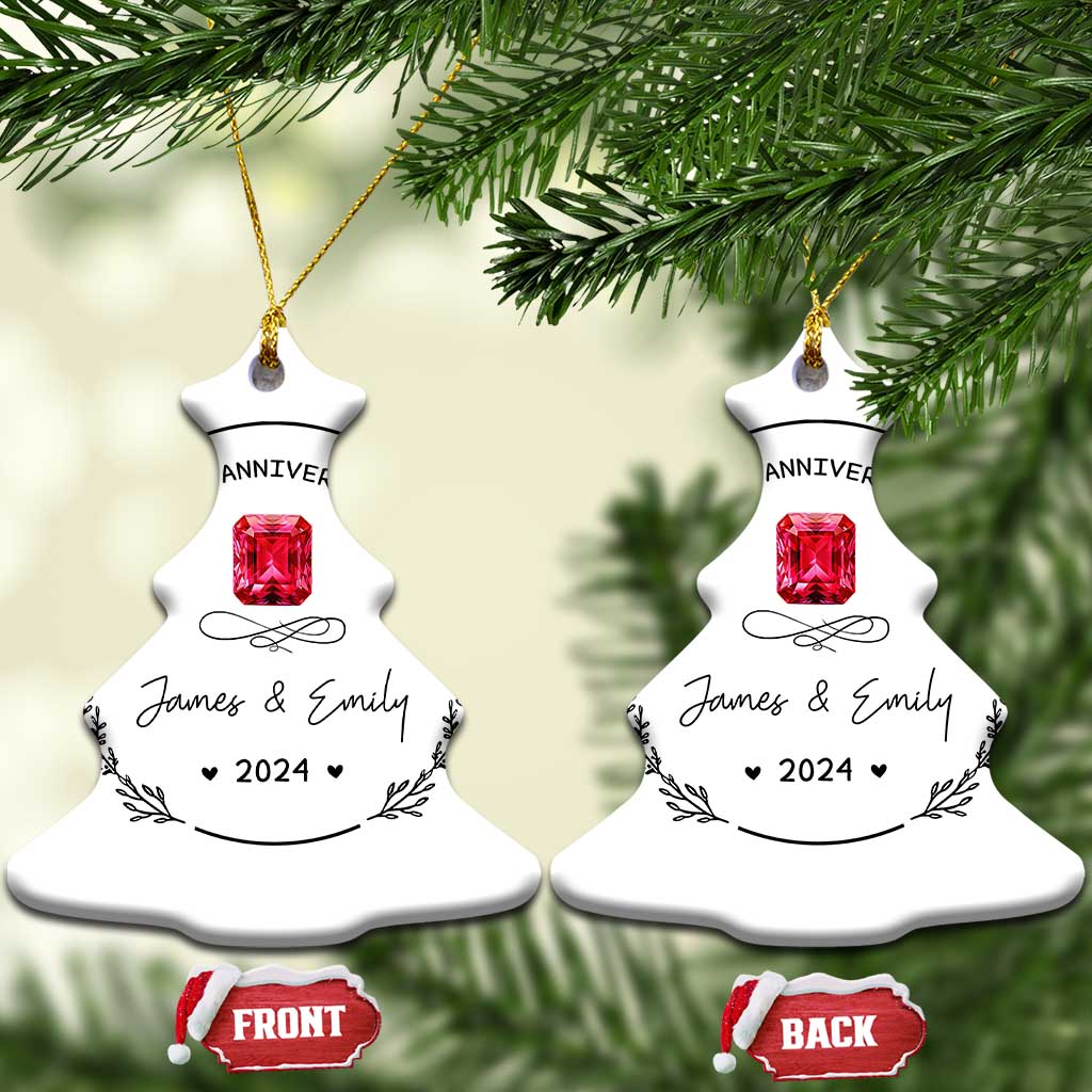 Personalised 40th Wedding Anniversary Christmas Ornament Custom Name Ruby 40 Years of Marriage TS10