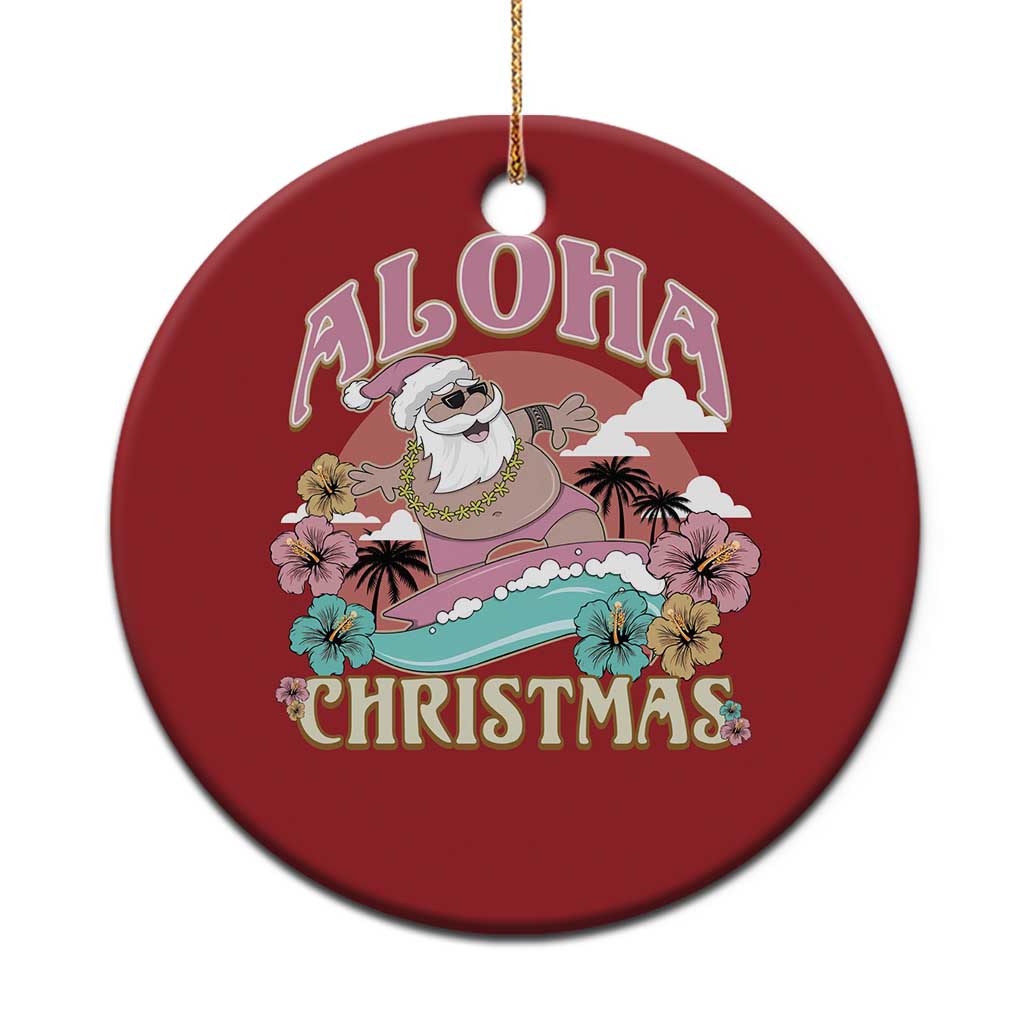 Hawaii Christmas Ornament Surfing Santa With Tattoos Aloha Christmas TS10