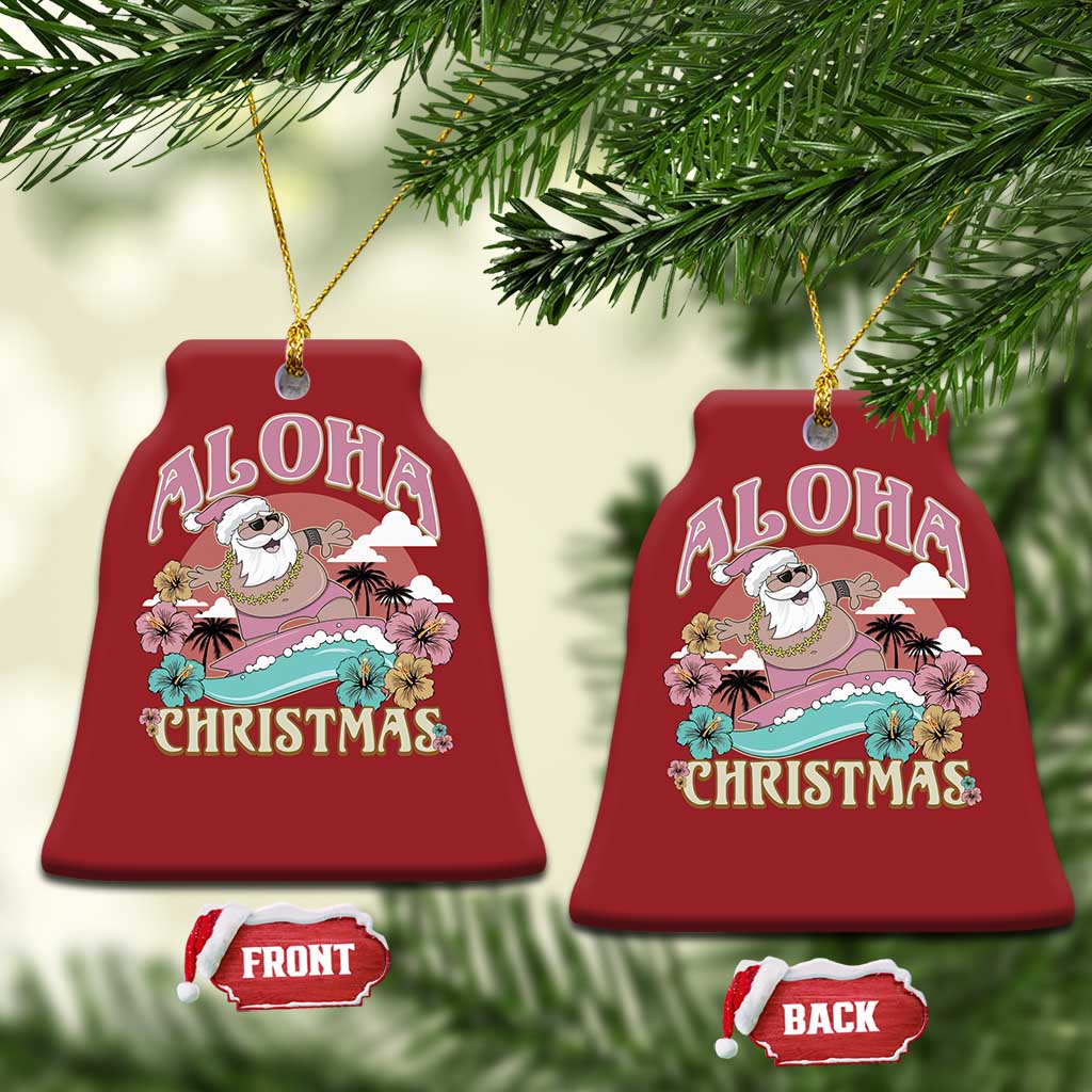 Hawaii Christmas Ornament Surfing Santa With Tattoos Aloha Christmas TS10