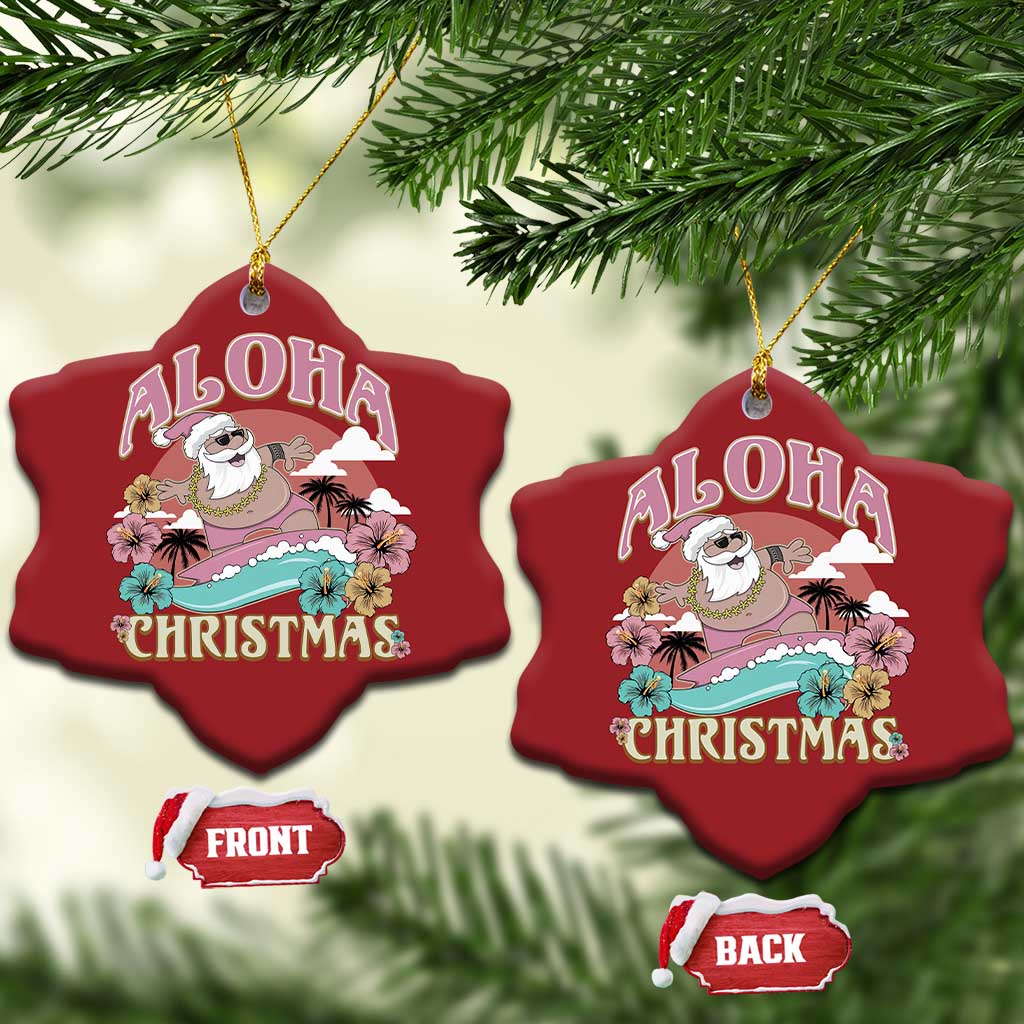 Hawaii Christmas Ornament Surfing Santa With Tattoos Aloha Christmas TS10