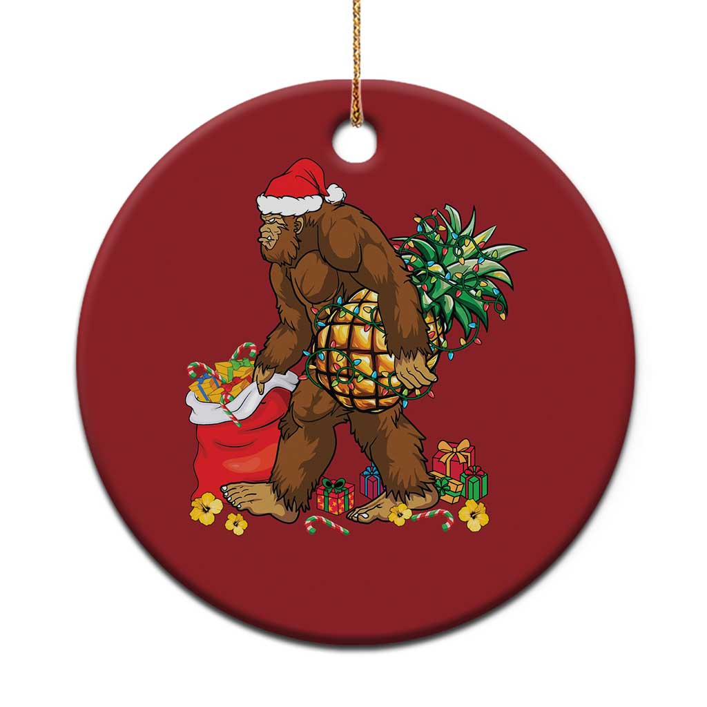 Bigfoot Christmas Ornament Pineapple Tree Lights Funny Hawaiian Xmas Sasquatch Lovers TS10