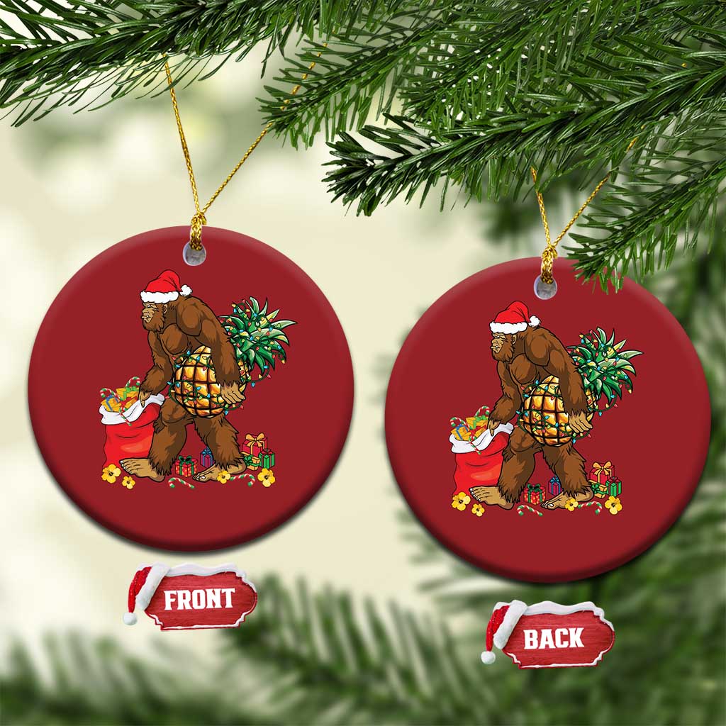 Bigfoot Christmas Ornament Pineapple Tree Lights Funny Hawaiian Xmas Sasquatch Lovers TS10