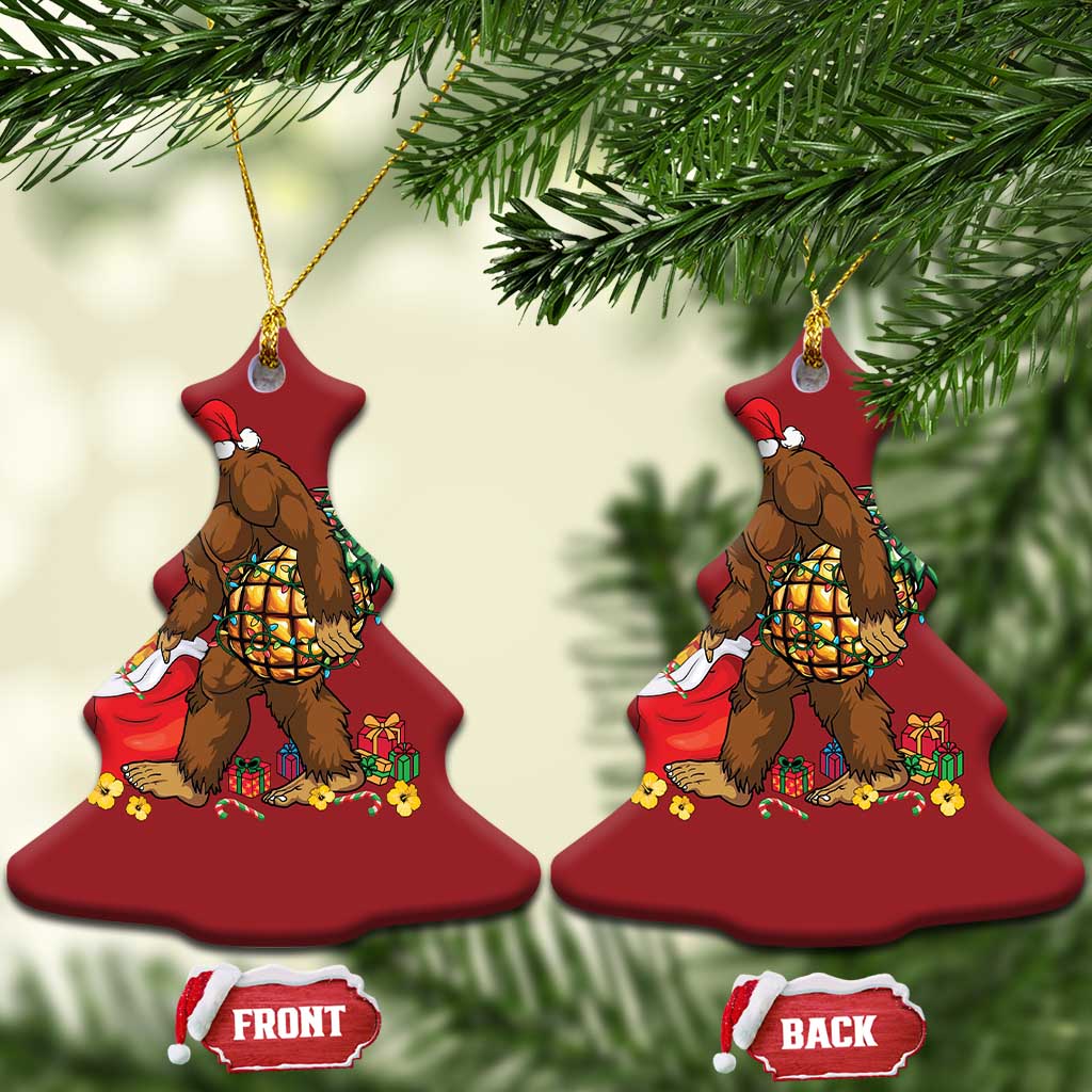 Bigfoot Christmas Ornament Pineapple Tree Lights Funny Hawaiian Xmas Sasquatch Lovers TS10