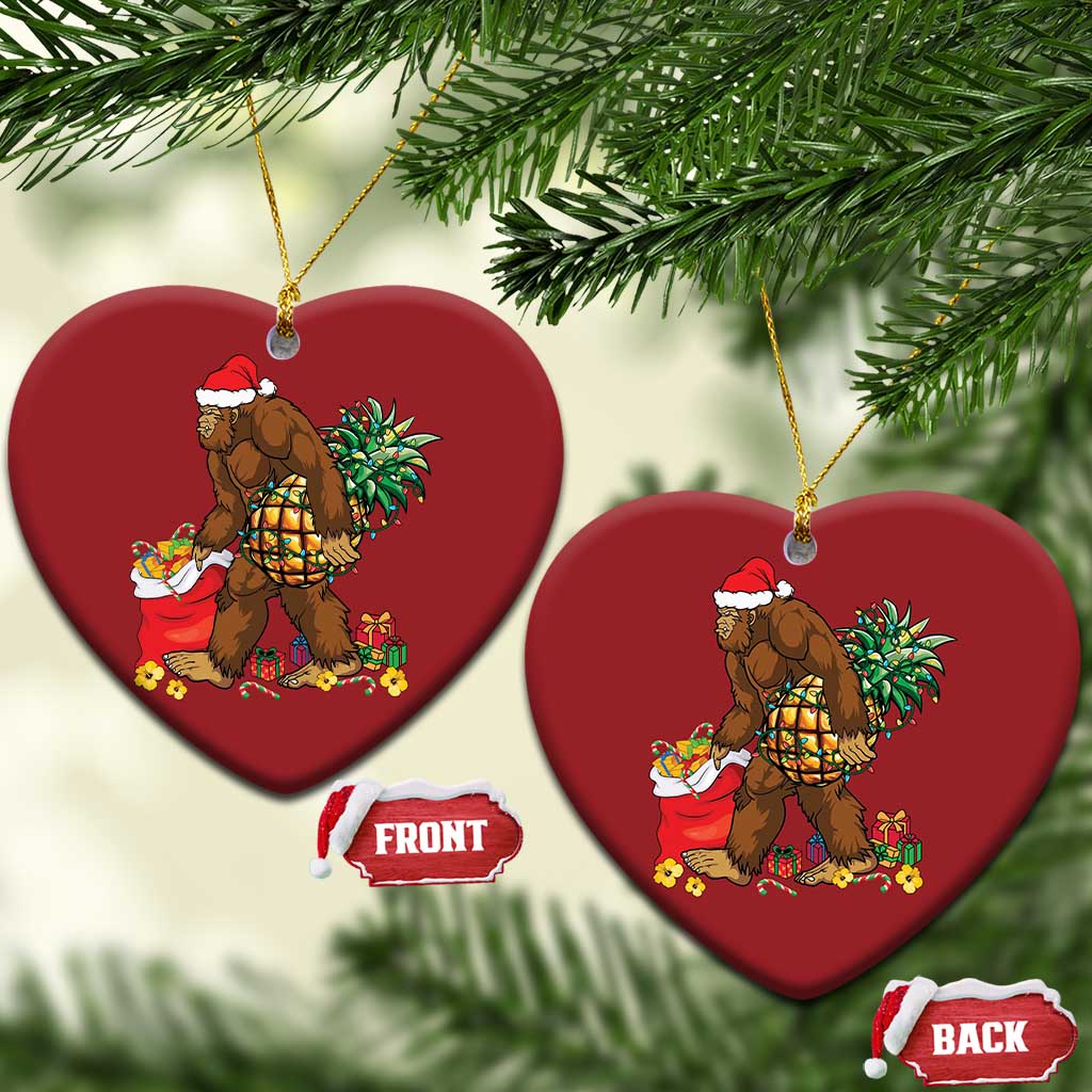 Bigfoot Christmas Ornament Pineapple Tree Lights Funny Hawaiian Xmas Sasquatch Lovers TS10