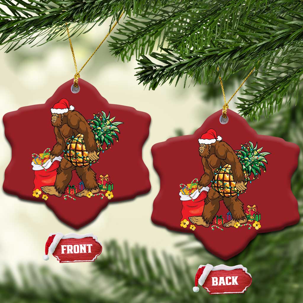 Bigfoot Christmas Ornament Pineapple Tree Lights Funny Hawaiian Xmas Sasquatch Lovers TS10