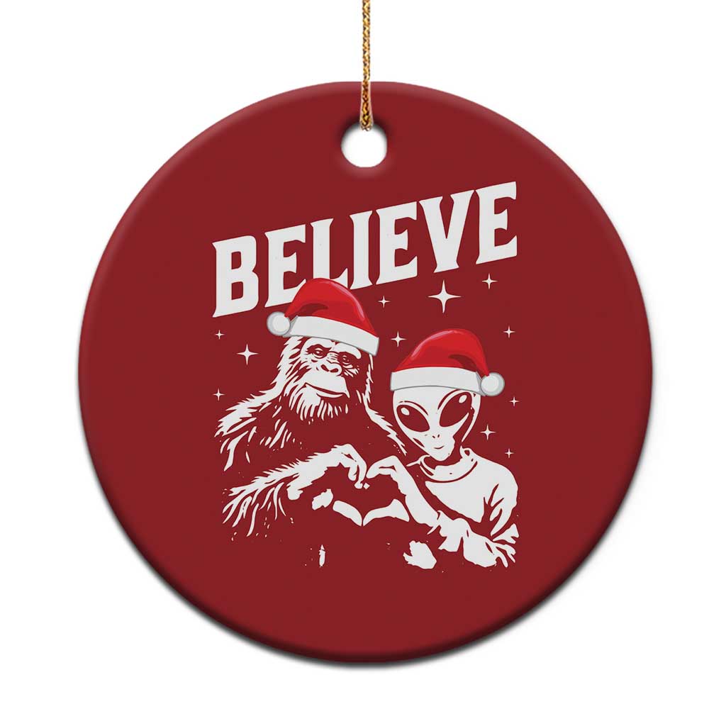 Alien And Bigfoot Christmas Ornament TS10